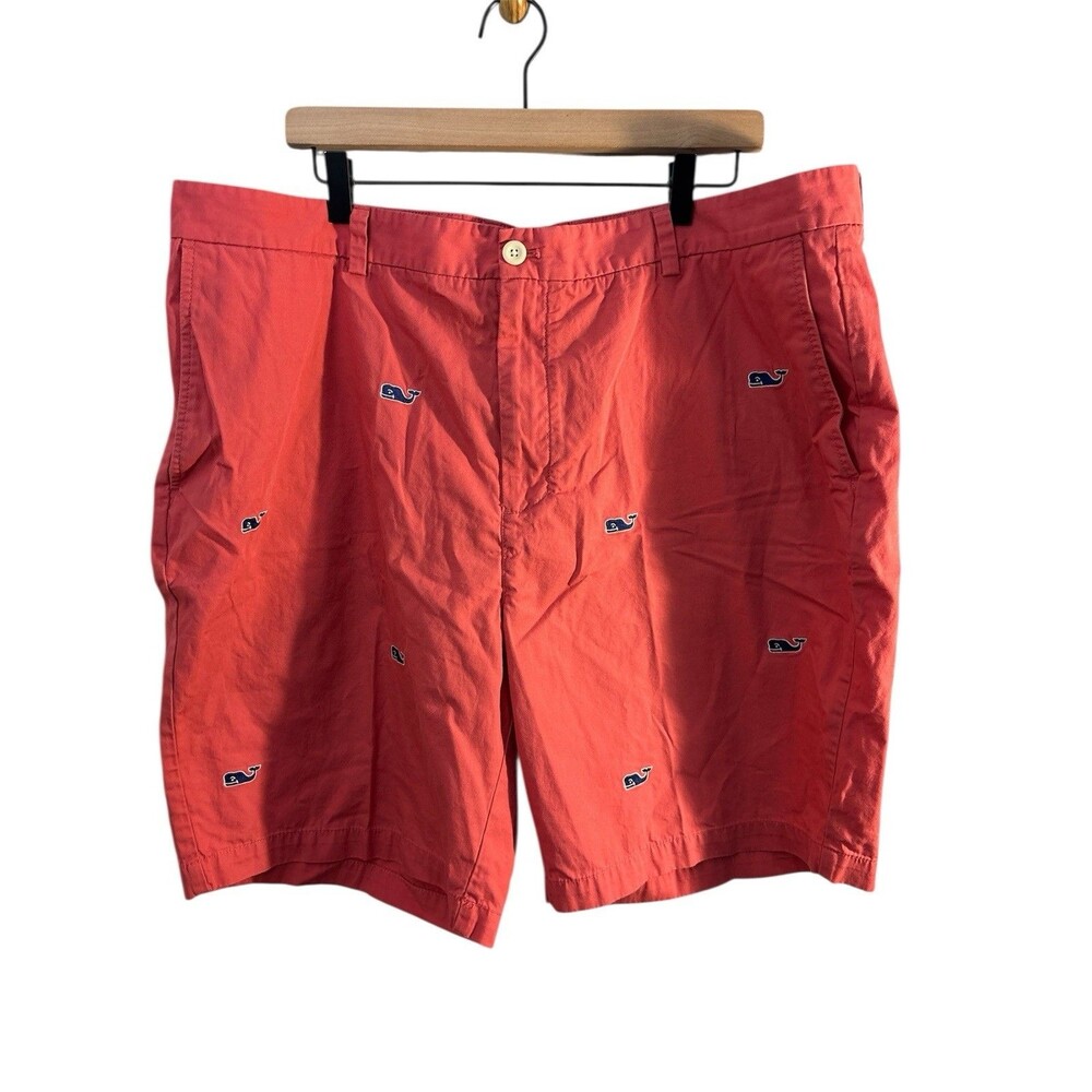 Vineyard Vines Classic Chino Shorts Men’s Size 42  9” Coral Salmon Whale Preppy